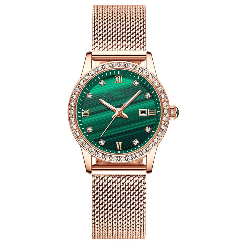 Women's simple mesh with quartz watch refreshing shell dial waterproof women's watch