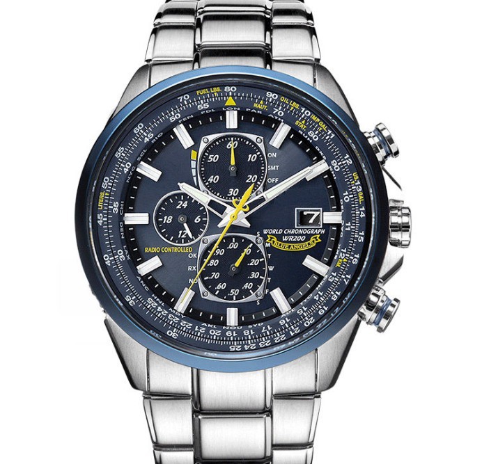 Blue Angel men's watch WISH fashion leather belt quartz watch Aliexpress watch men's six-pin watch