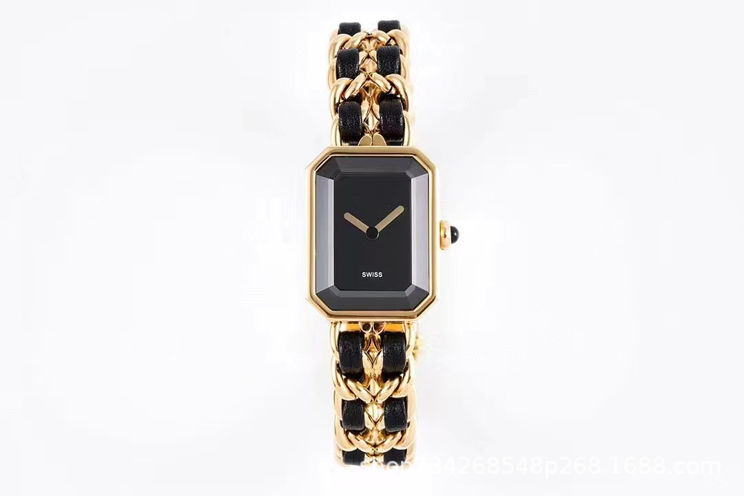 Women's Quartz Watch Vintage Sugar cube Watch Spring Summer Goddess Casual fashion woven mesh belt