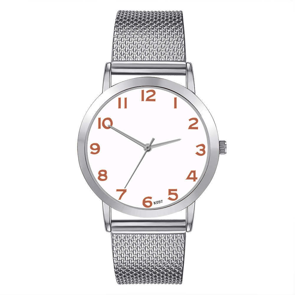 Buckle mesh belt men's watch steel mesh belt watch new men's fashion popular simple watch ultra-thin
